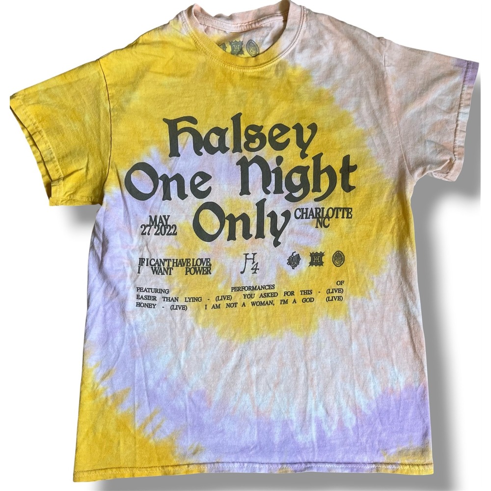 Halsey One Night Only Charlotte NC 2022 Tie Dye Concert Graphic T-Shirt Small